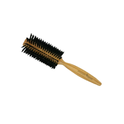 Brosse ronde en bois et racine de poils de sanglier
