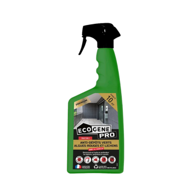 Nettoyant extérieur. Anti dépôt vert, anti algues, traitement lichen.